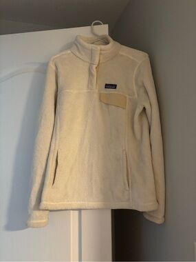 Patagonia Cream Sherpa Pullover with Patch Logo